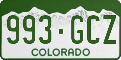 CO license plate 993GCZ