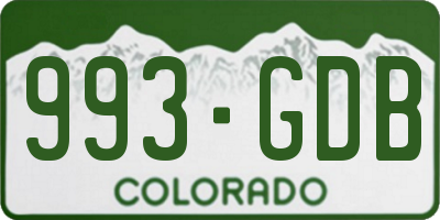 CO license plate 993GDB