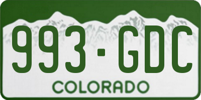 CO license plate 993GDC
