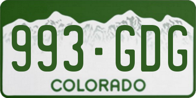 CO license plate 993GDG