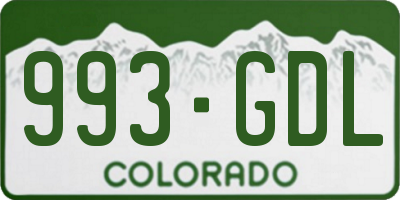 CO license plate 993GDL