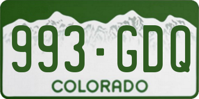 CO license plate 993GDQ