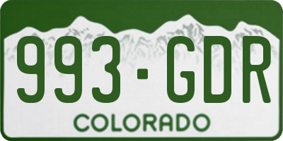CO license plate 993GDR