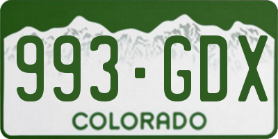 CO license plate 993GDX