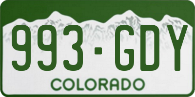 CO license plate 993GDY