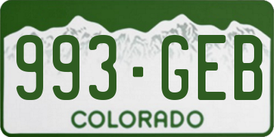 CO license plate 993GEB