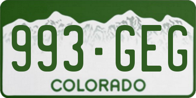 CO license plate 993GEG
