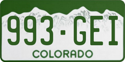 CO license plate 993GEI