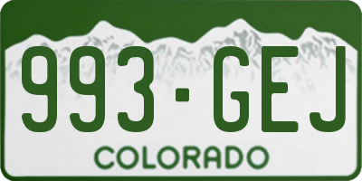 CO license plate 993GEJ