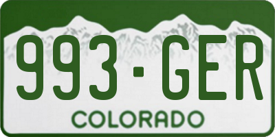 CO license plate 993GER