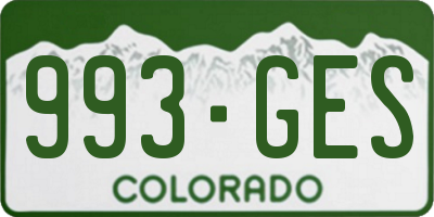 CO license plate 993GES