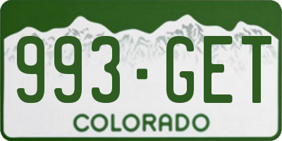 CO license plate 993GET