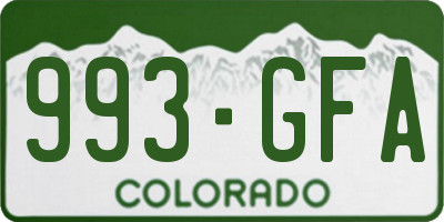 CO license plate 993GFA