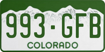 CO license plate 993GFB