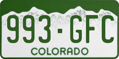 CO license plate 993GFC