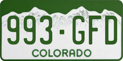 CO license plate 993GFD