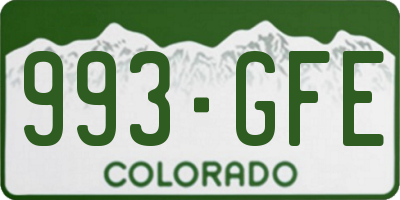 CO license plate 993GFE