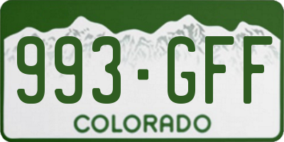 CO license plate 993GFF