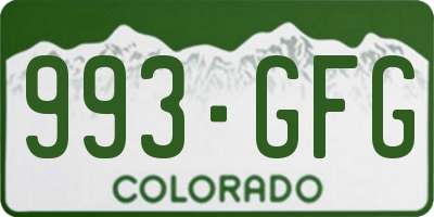 CO license plate 993GFG