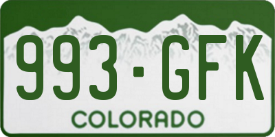 CO license plate 993GFK