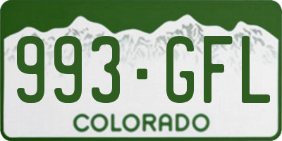 CO license plate 993GFL