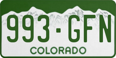 CO license plate 993GFN