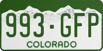 CO license plate 993GFP