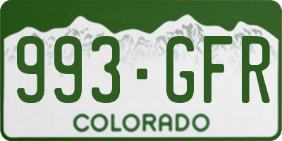 CO license plate 993GFR