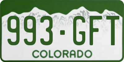 CO license plate 993GFT