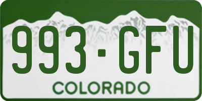 CO license plate 993GFU