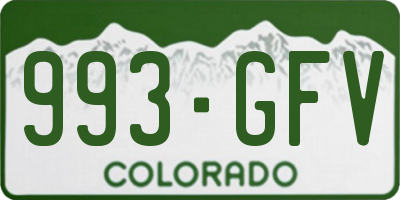 CO license plate 993GFV