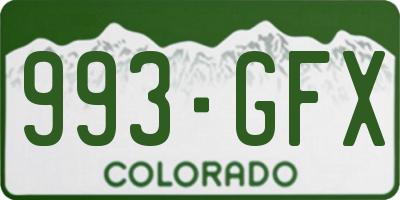 CO license plate 993GFX