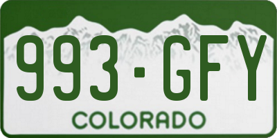 CO license plate 993GFY