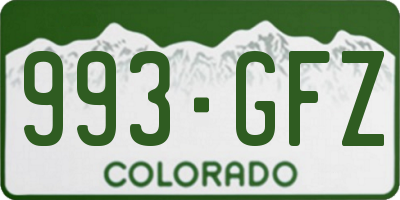 CO license plate 993GFZ