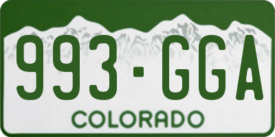 CO license plate 993GGA