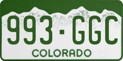 CO license plate 993GGC