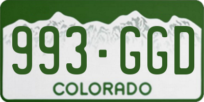 CO license plate 993GGD
