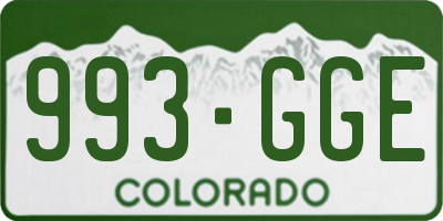 CO license plate 993GGE