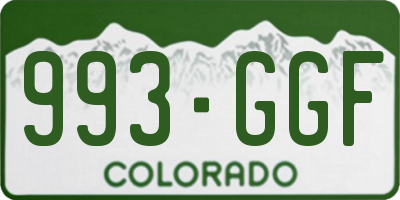 CO license plate 993GGF