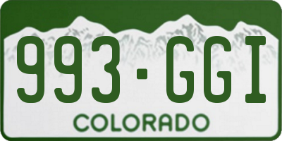 CO license plate 993GGI