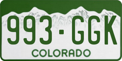 CO license plate 993GGK