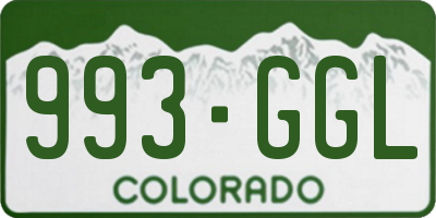 CO license plate 993GGL