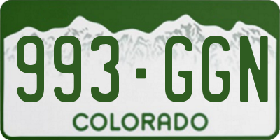 CO license plate 993GGN