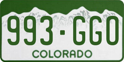 CO license plate 993GGO
