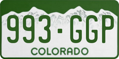 CO license plate 993GGP