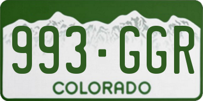 CO license plate 993GGR