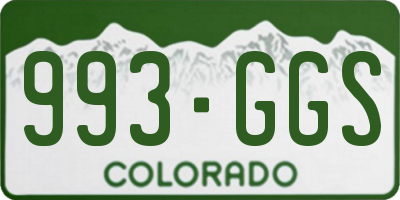 CO license plate 993GGS