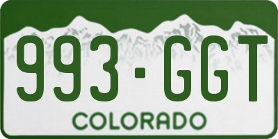 CO license plate 993GGT