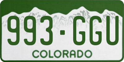 CO license plate 993GGU