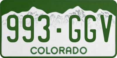 CO license plate 993GGV